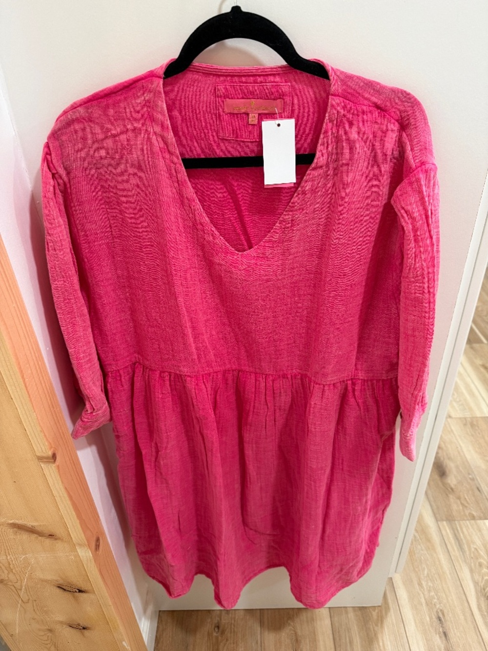 Womens simply southern garment washed pink dress size large NWT